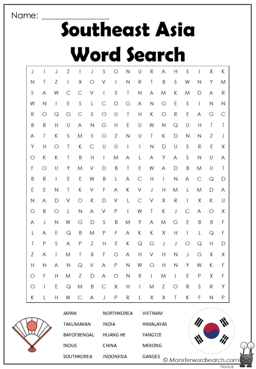 Middle East Word Search Printable