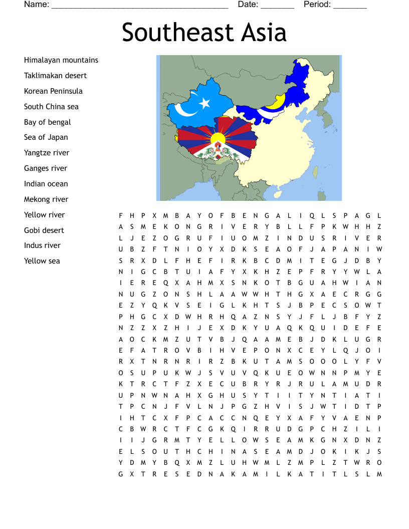 Southern And Eastern Asia Word Search WordMint Southern And Eastern Asia Word Search WordMint