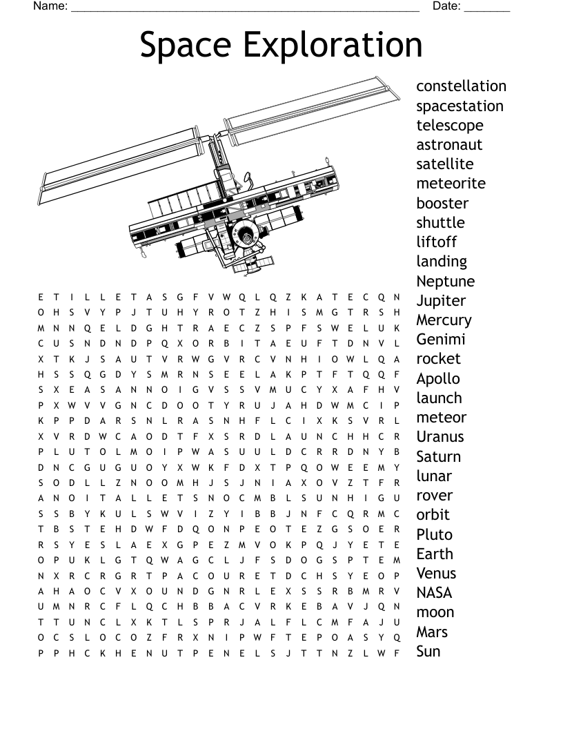 Space Shuttle Word Search Printable