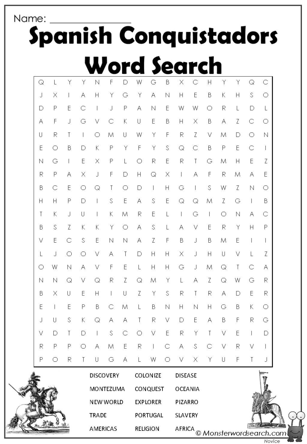 Downloadable Spanish Word Search Printable
