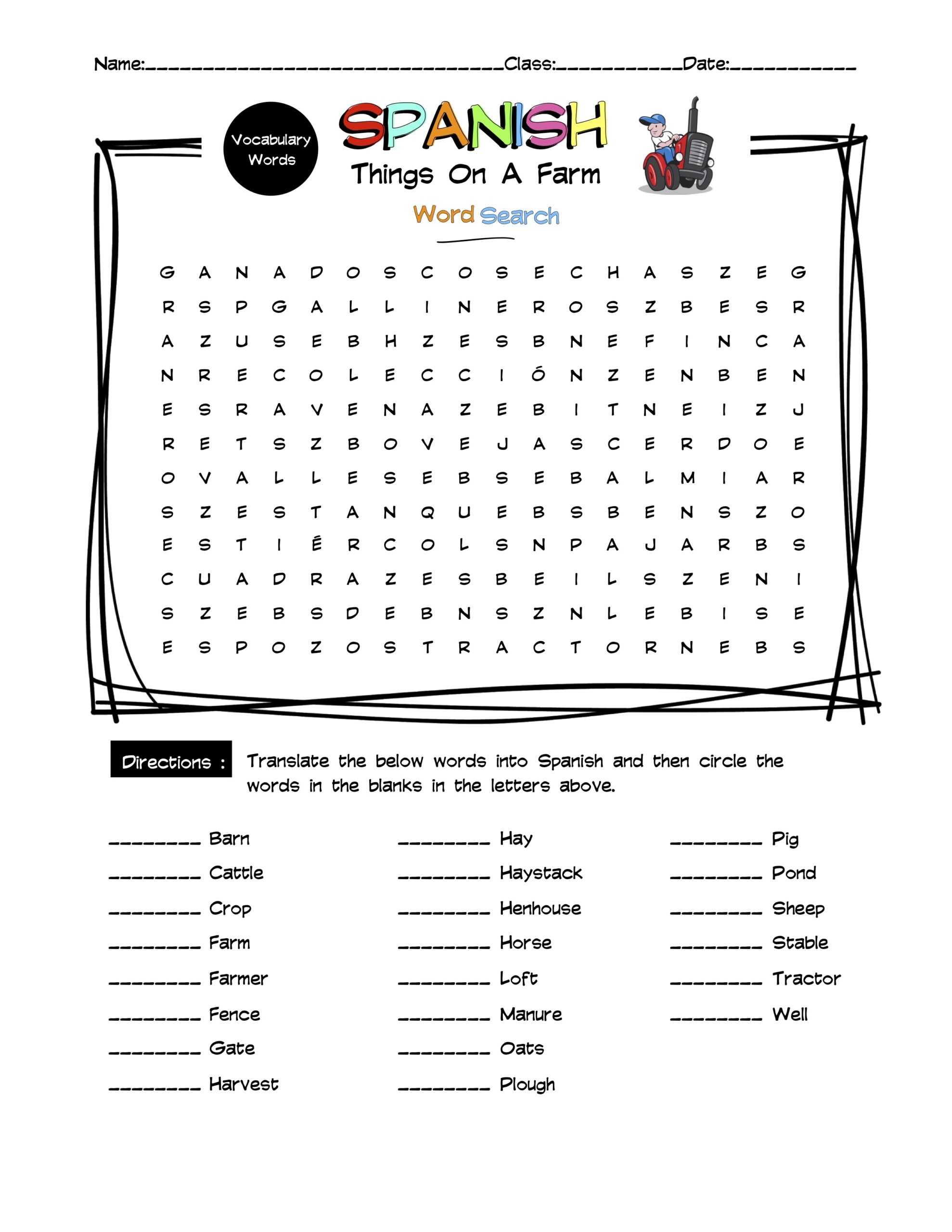 Spanish Food Adjectives Vocabulary Word Search U0026 Answer Key Made By Teachers
