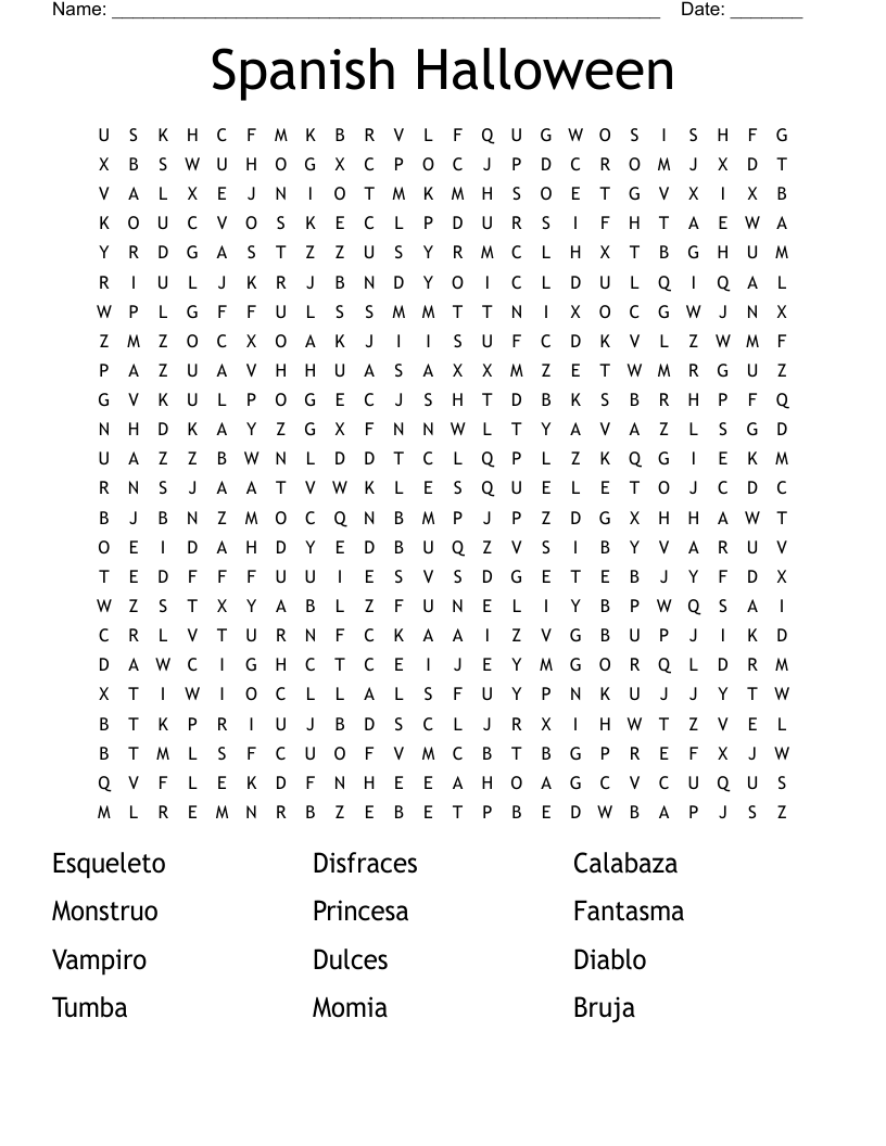 Printable Halloween Crossword Puzzles Word Searches