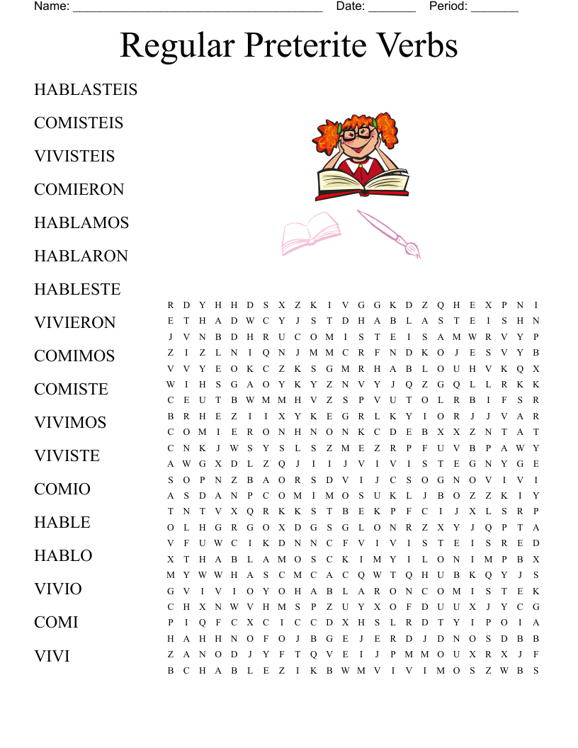 Spanish Verbs Word Search WordMint