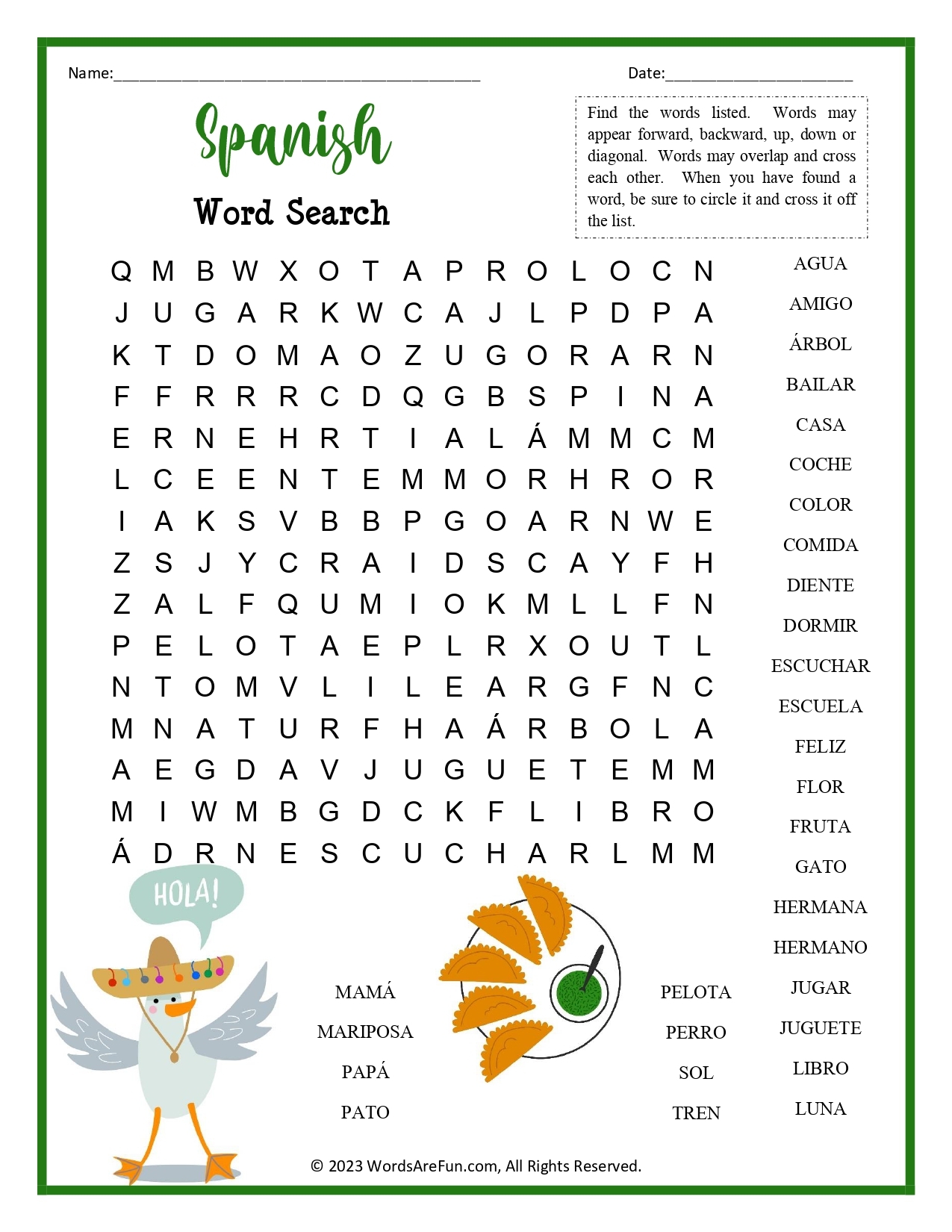 Free Printable Crosswords And Word Searches