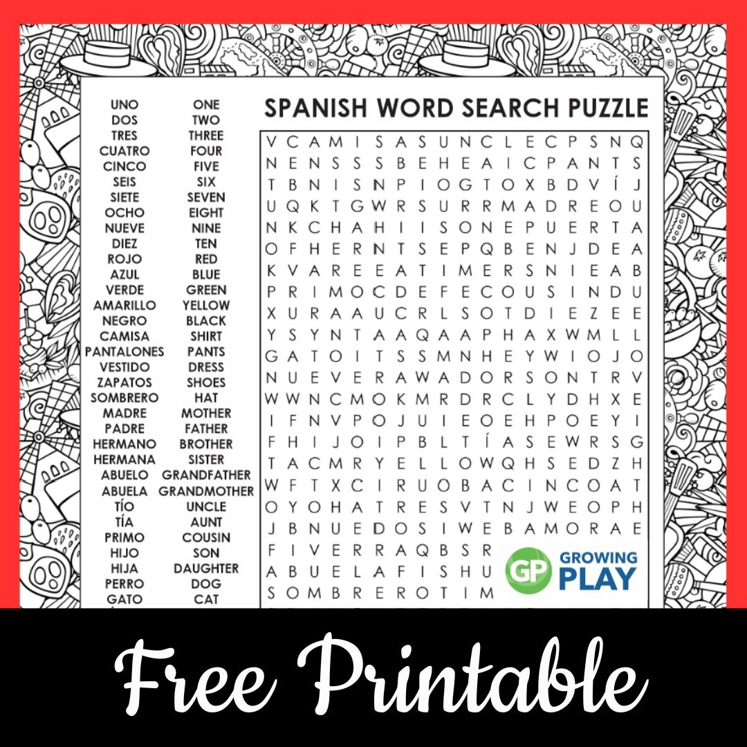 Word Search Puzzles Printable In Spanish