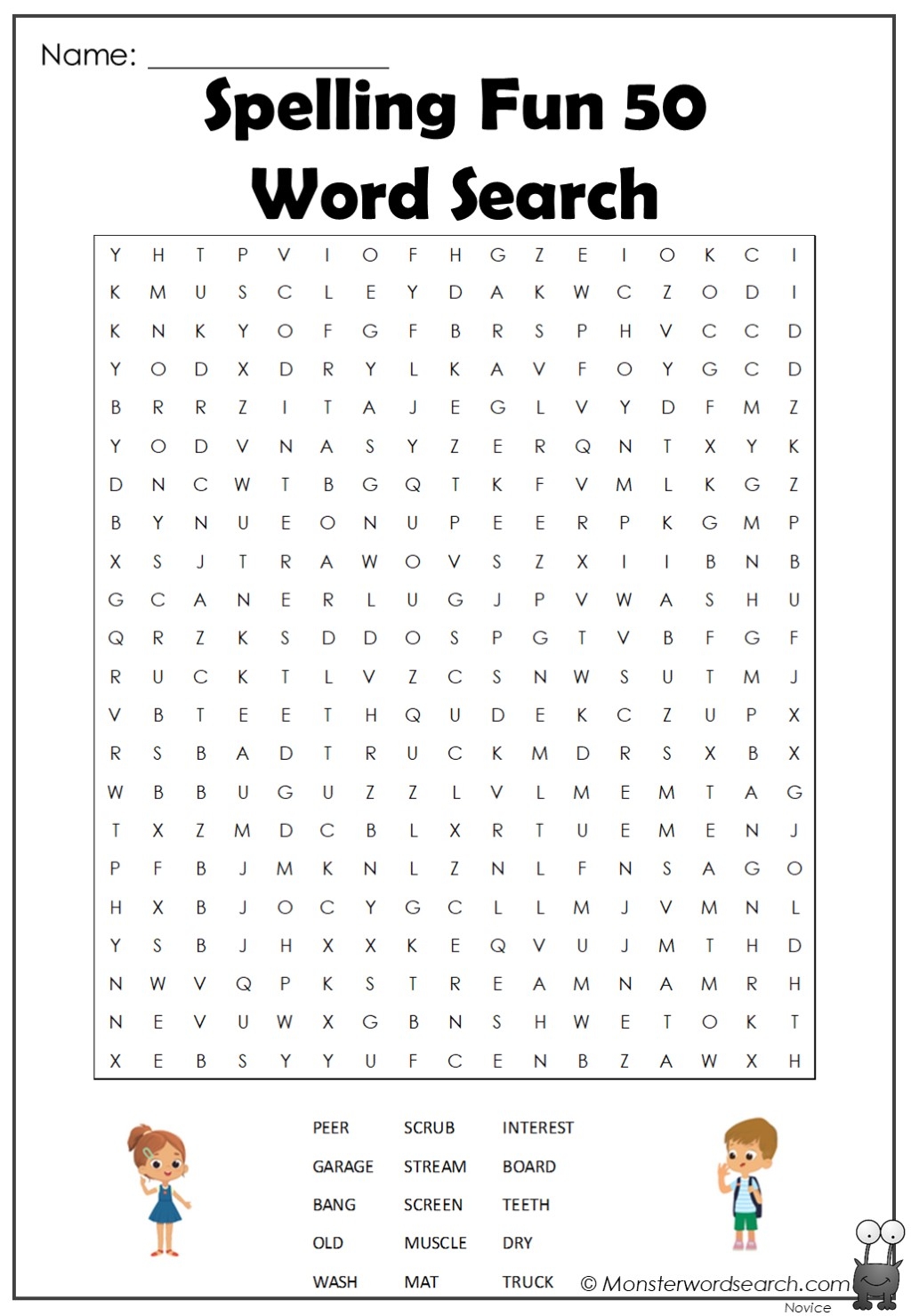 Spelling Fun 50 Word Search Monster Word Search Spelling Fun 50 Word Search Monster Word Search