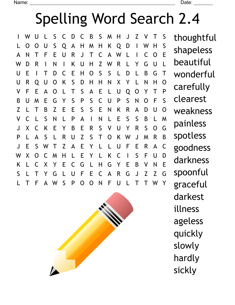 Spelling Word Search 2 4 WordMint