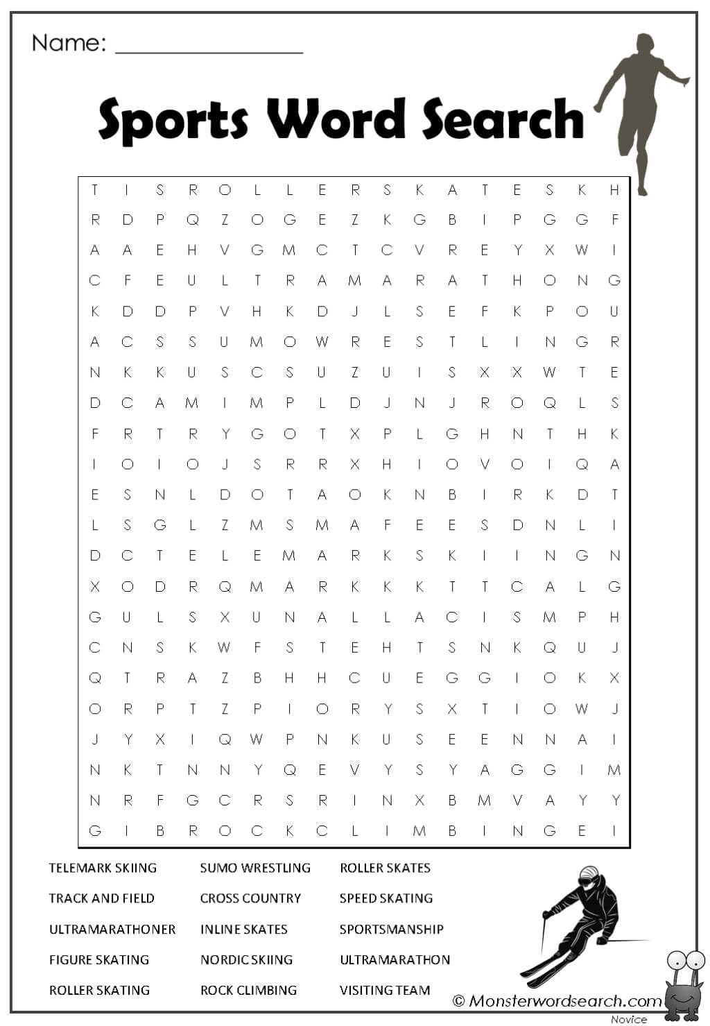 Sports Word Search Printable