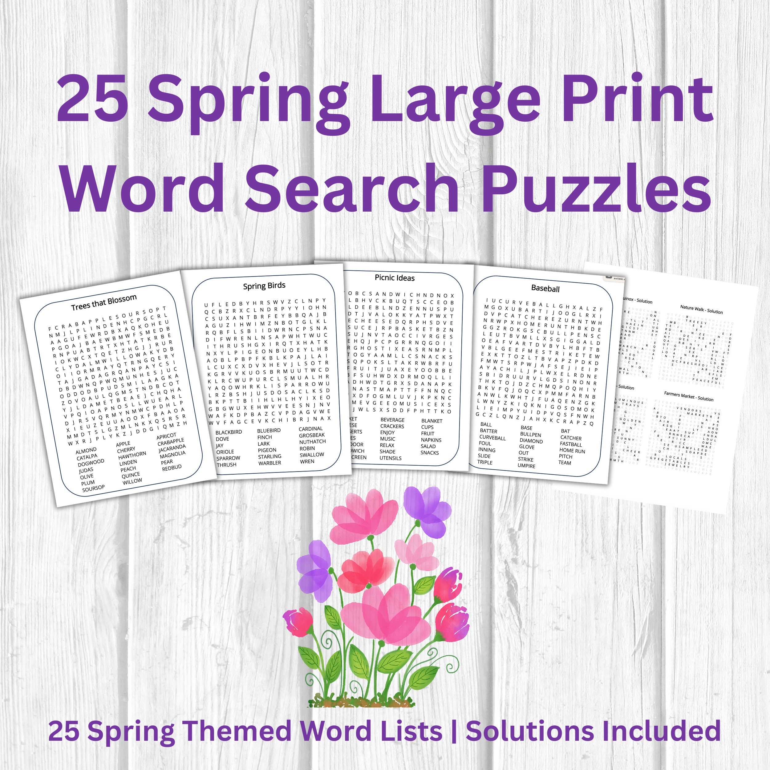 Spring Word Search Printable For Adults Adult Easter Games 