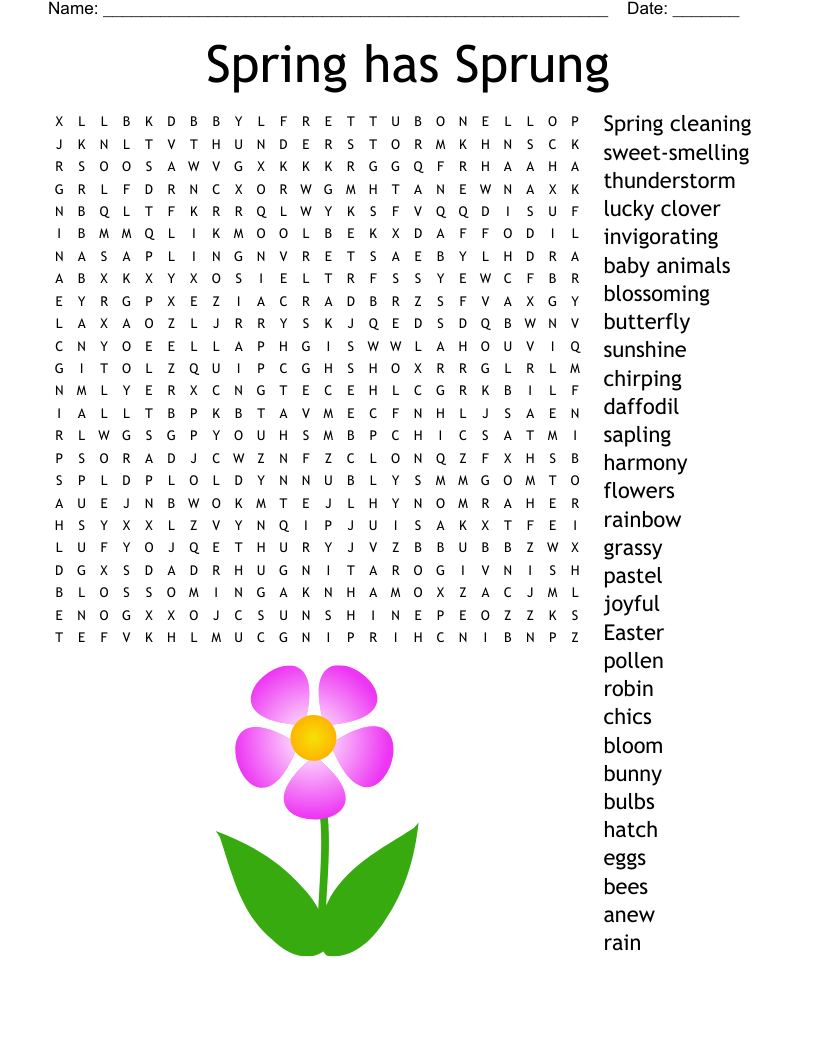 Spring Word Search WordMint
