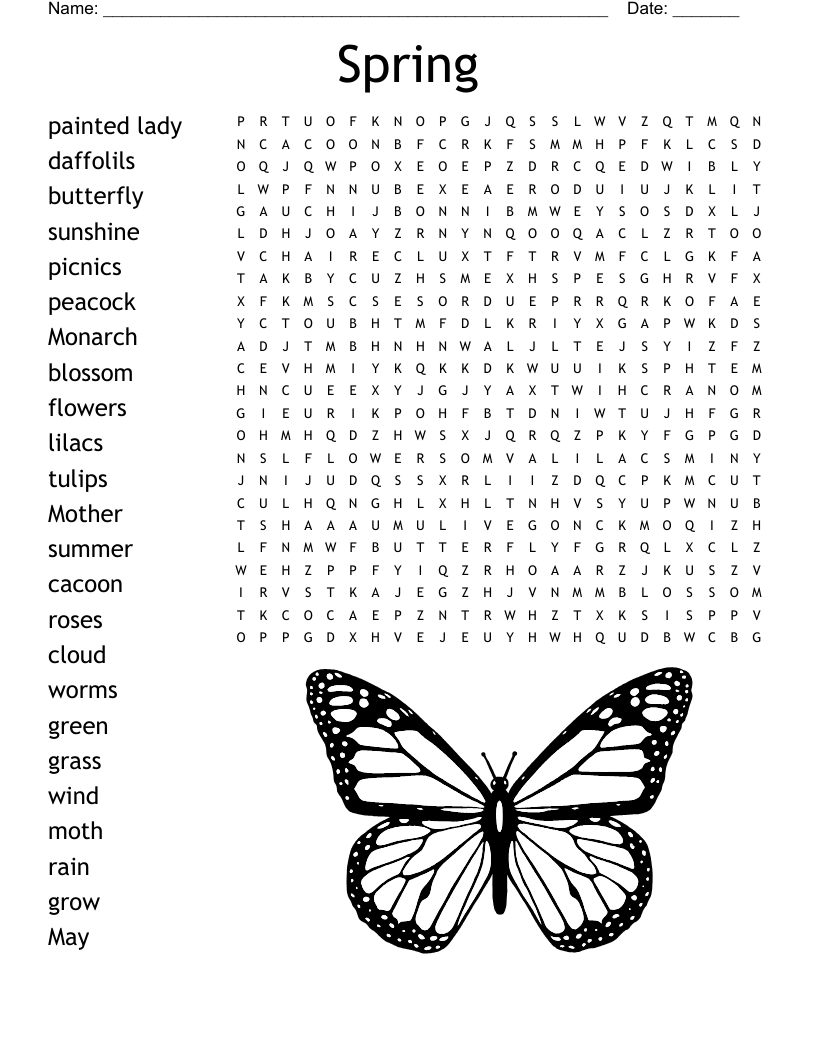 Word Search Printable Pdf Middle School