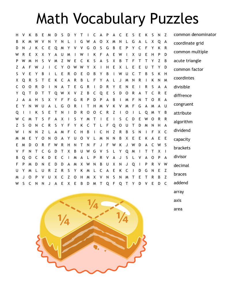 STAAR Math Vocabulary Word Search WordMint
