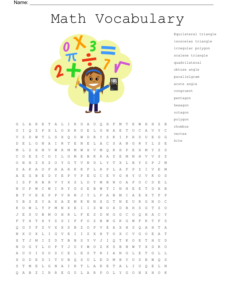 Free Printable Staar Math Word Search