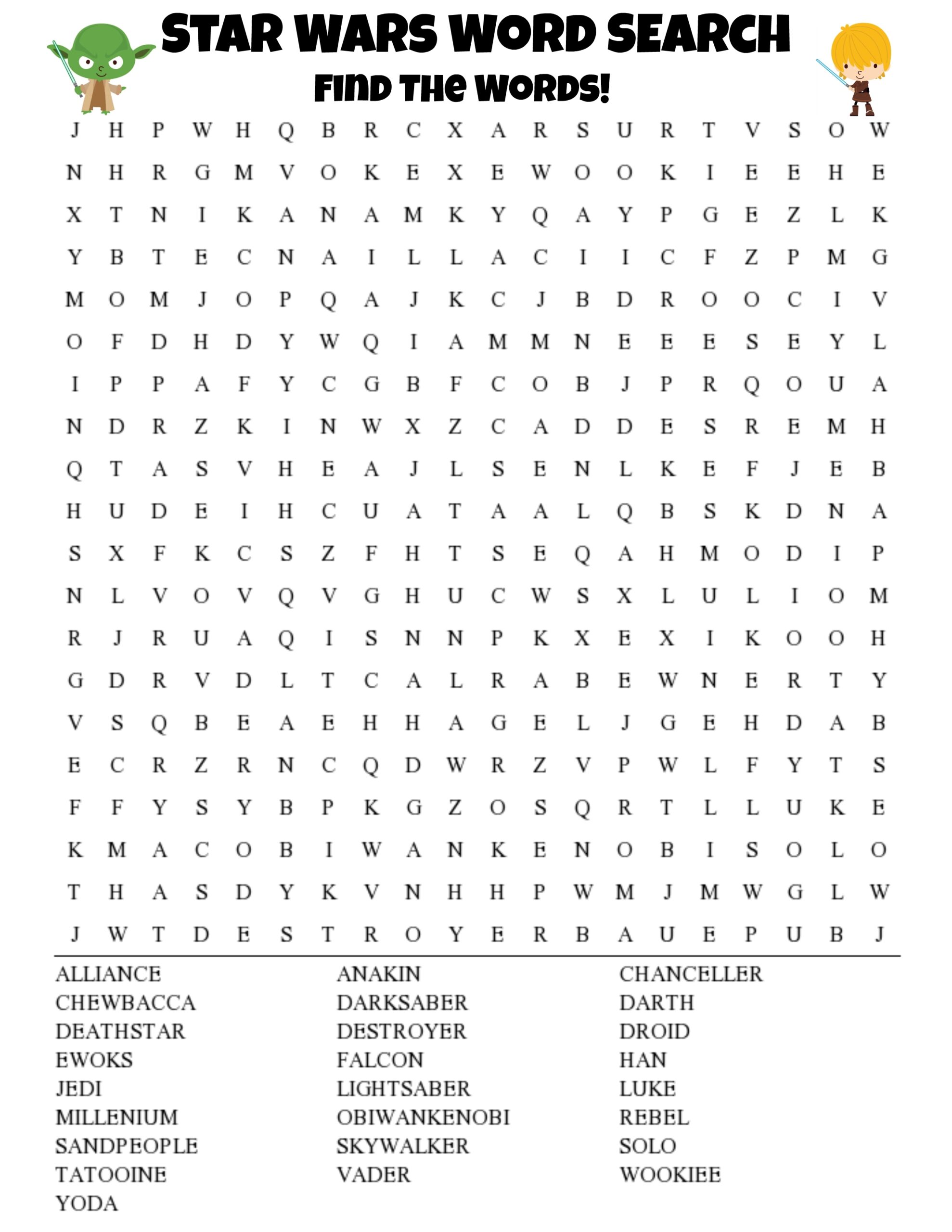 Star Wars Word Search Printable For Kids Thrifty Mommas Tips Star Wars Word Search Printable For Kids Thrifty Mommas Tips