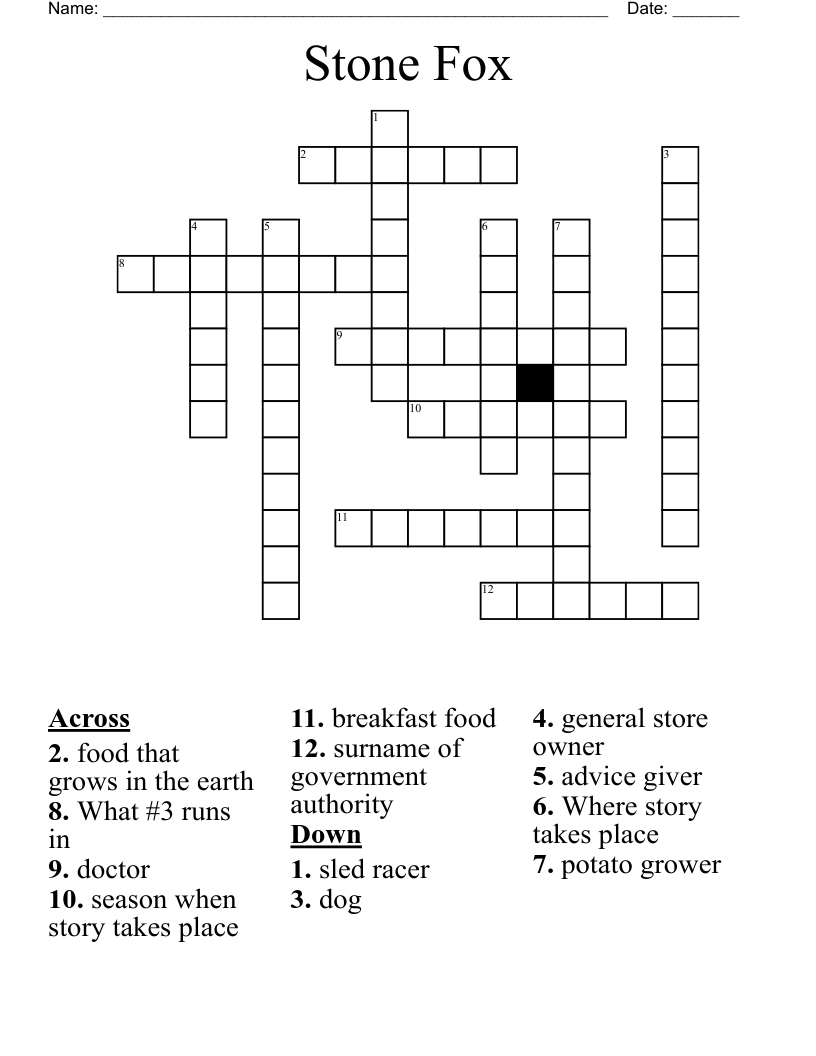 Stone Fox Word Search WordMint