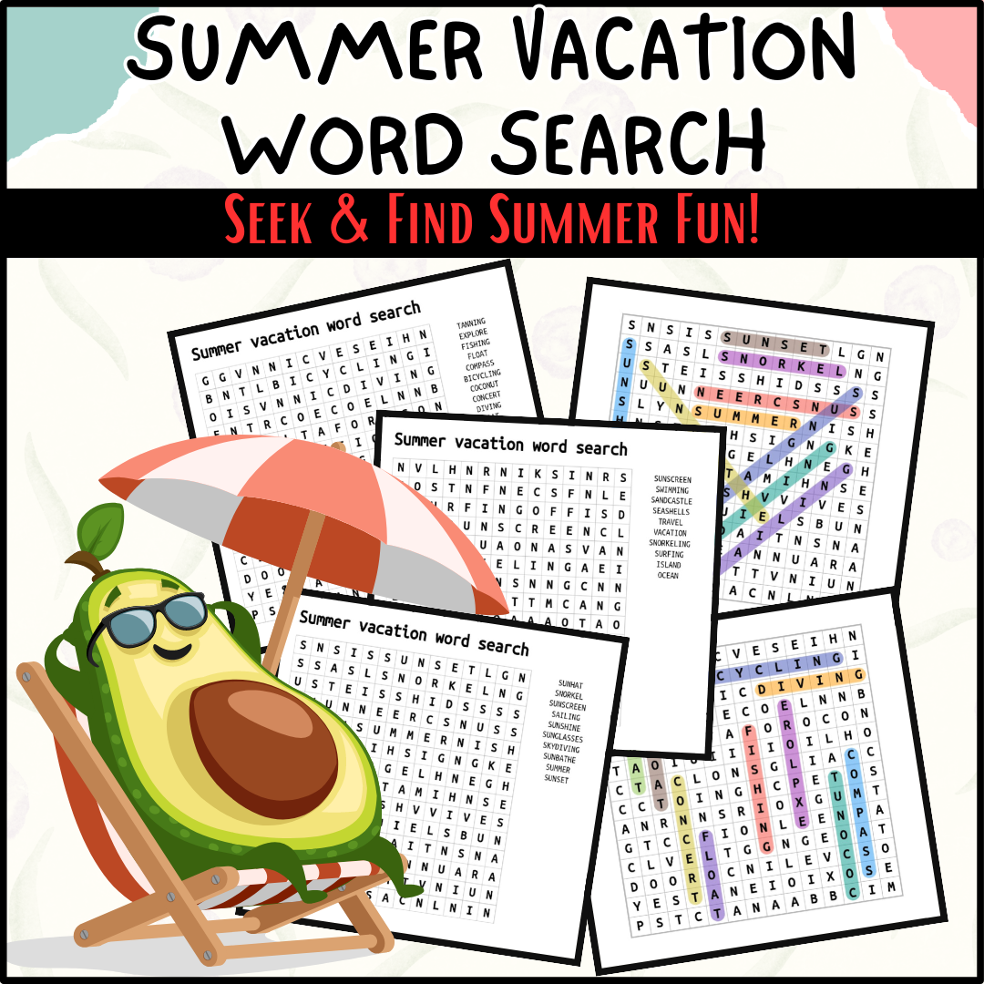 Summer Fun Printable Word Search