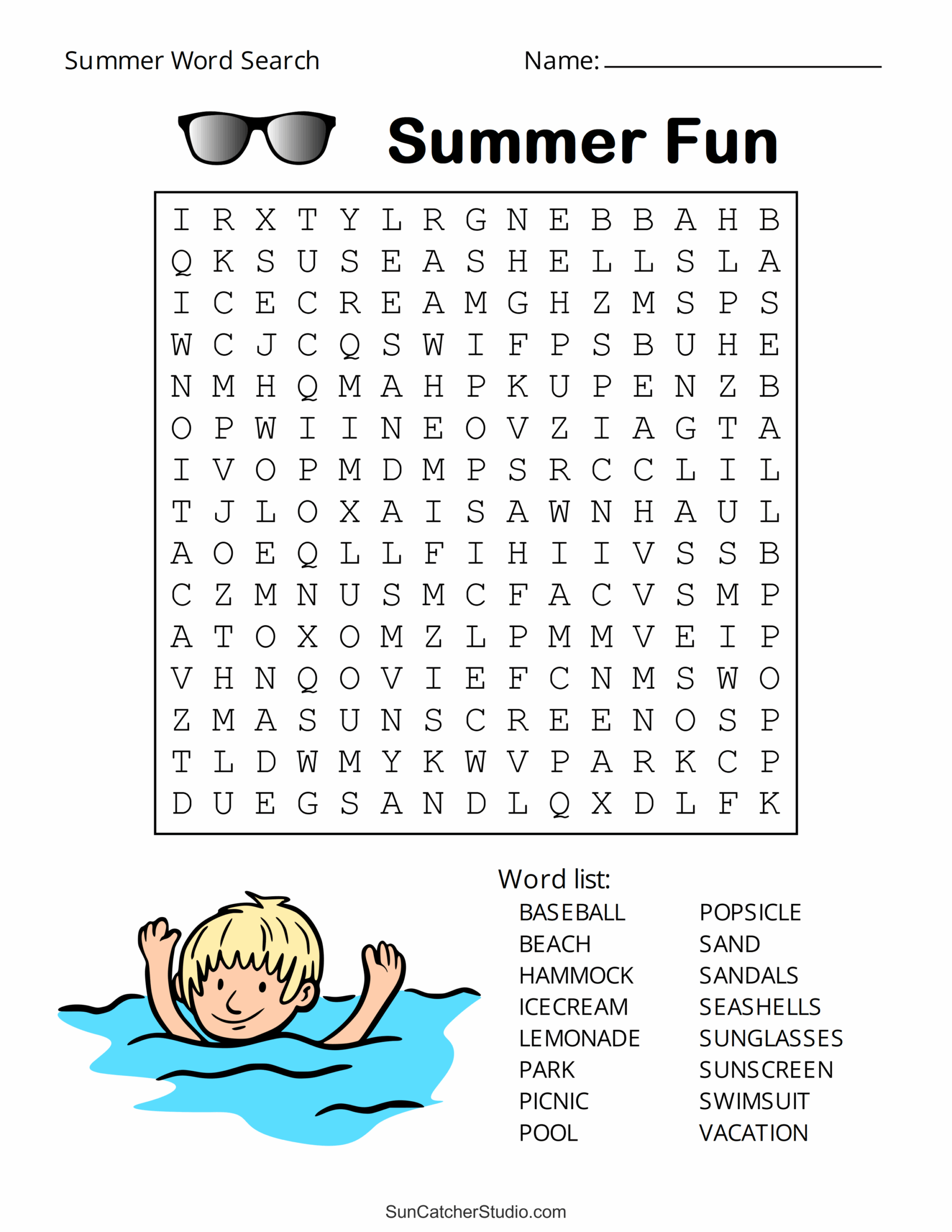 Summer Word Search Free Printable Puzzles Free Printables Summer Word Search Free Printable Puzzles Free Printables