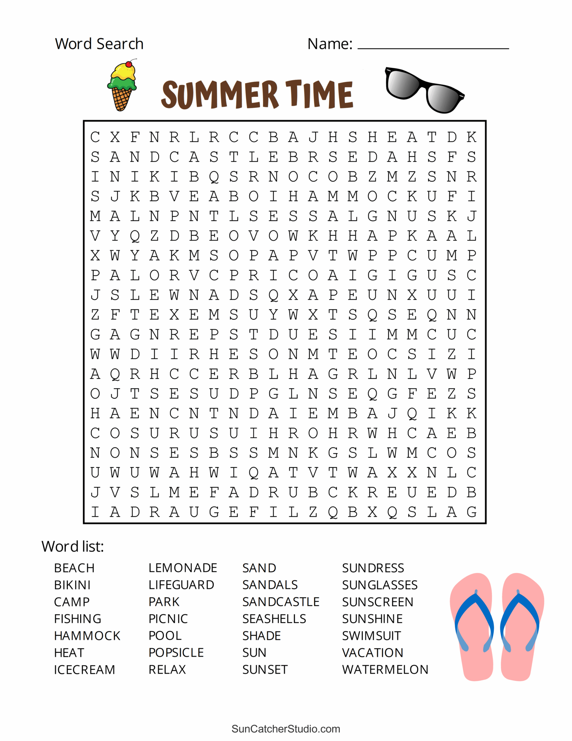 Summer Word Search For Kids Printable Summer Word Search For Kids Printable