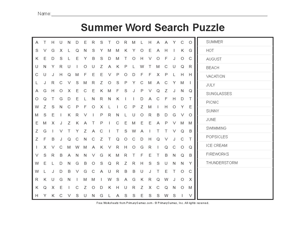 Summer Worksheets Summer Word Search Puzzle Free Online Games Summer Worksheets Summer Word Search Puzzle Free Online Games