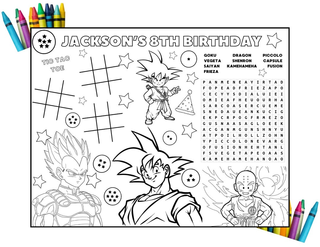 Dragon Ball Z Word Search Printable