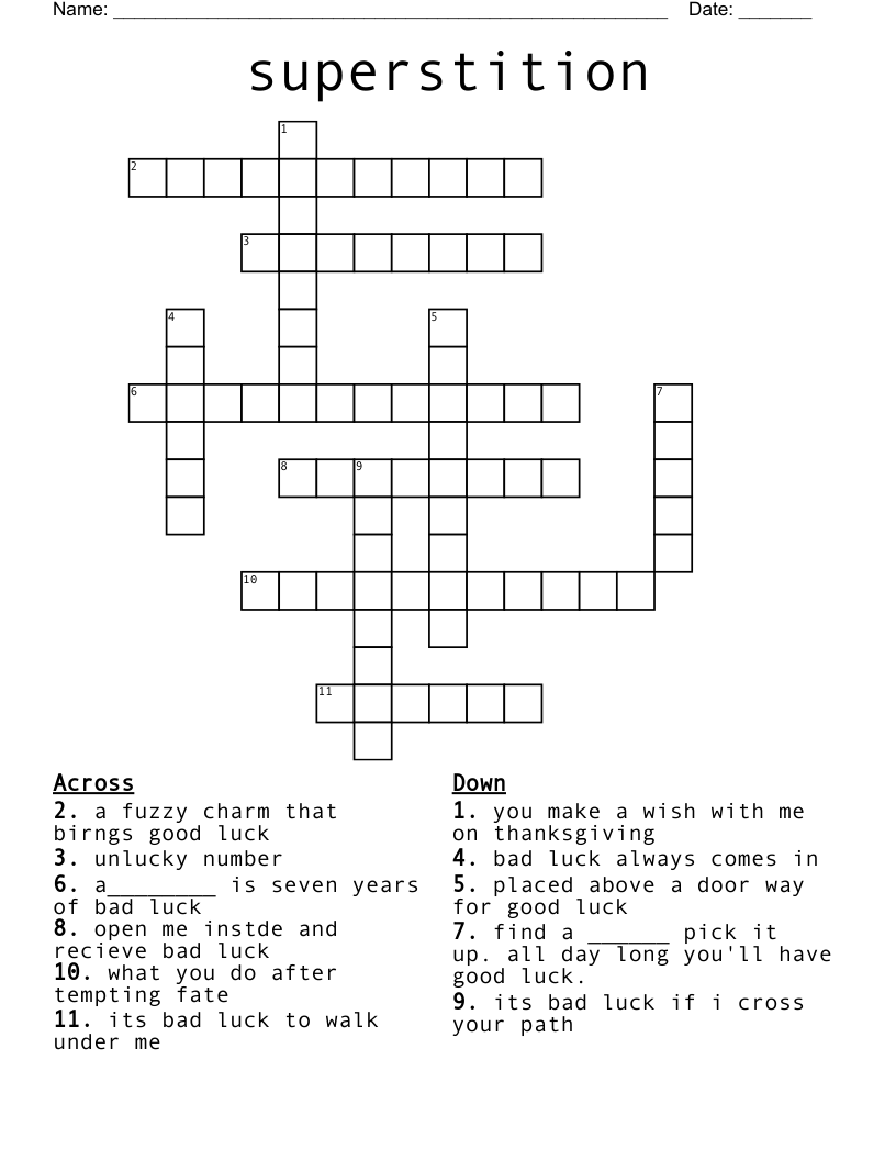 Superstition Crossword WordMint