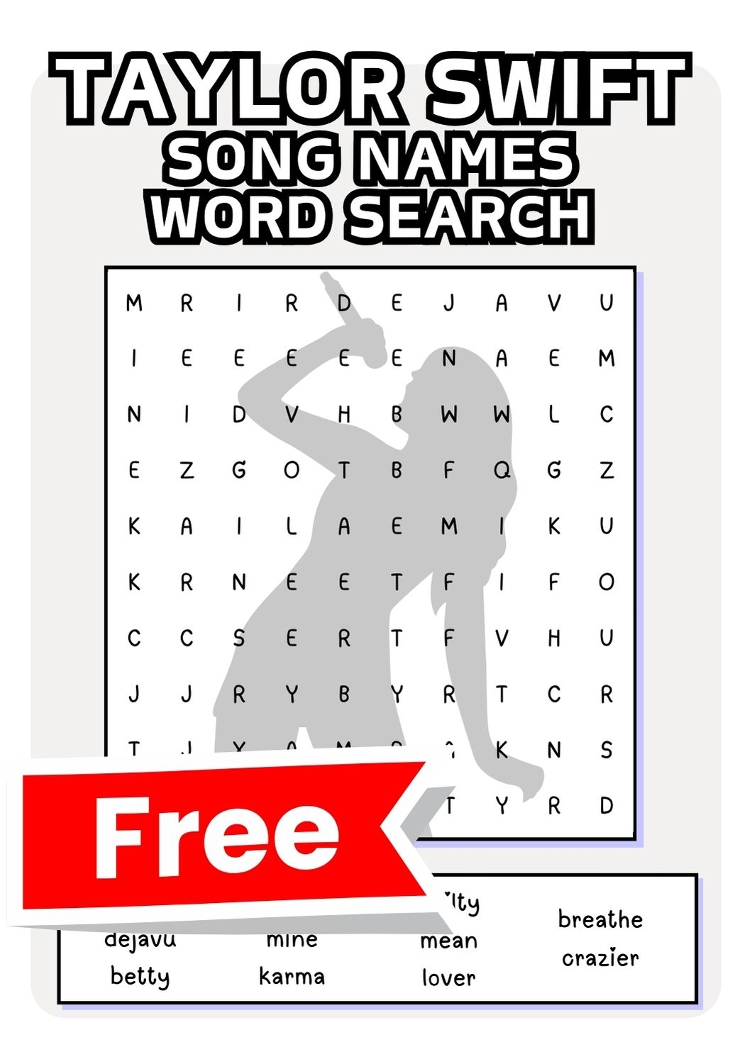 Taylor Swift Word Searches 12 Free Printable Pdfs Teach Prints