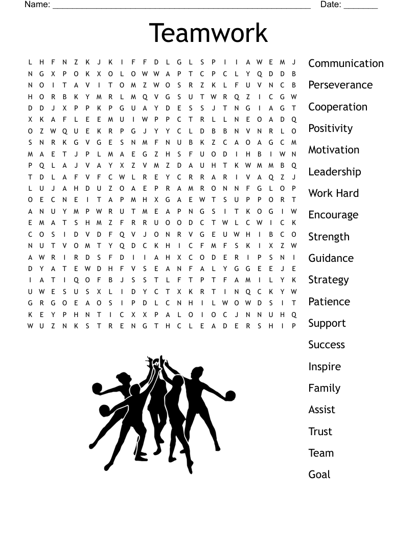 Teamwork Word Search WordMint