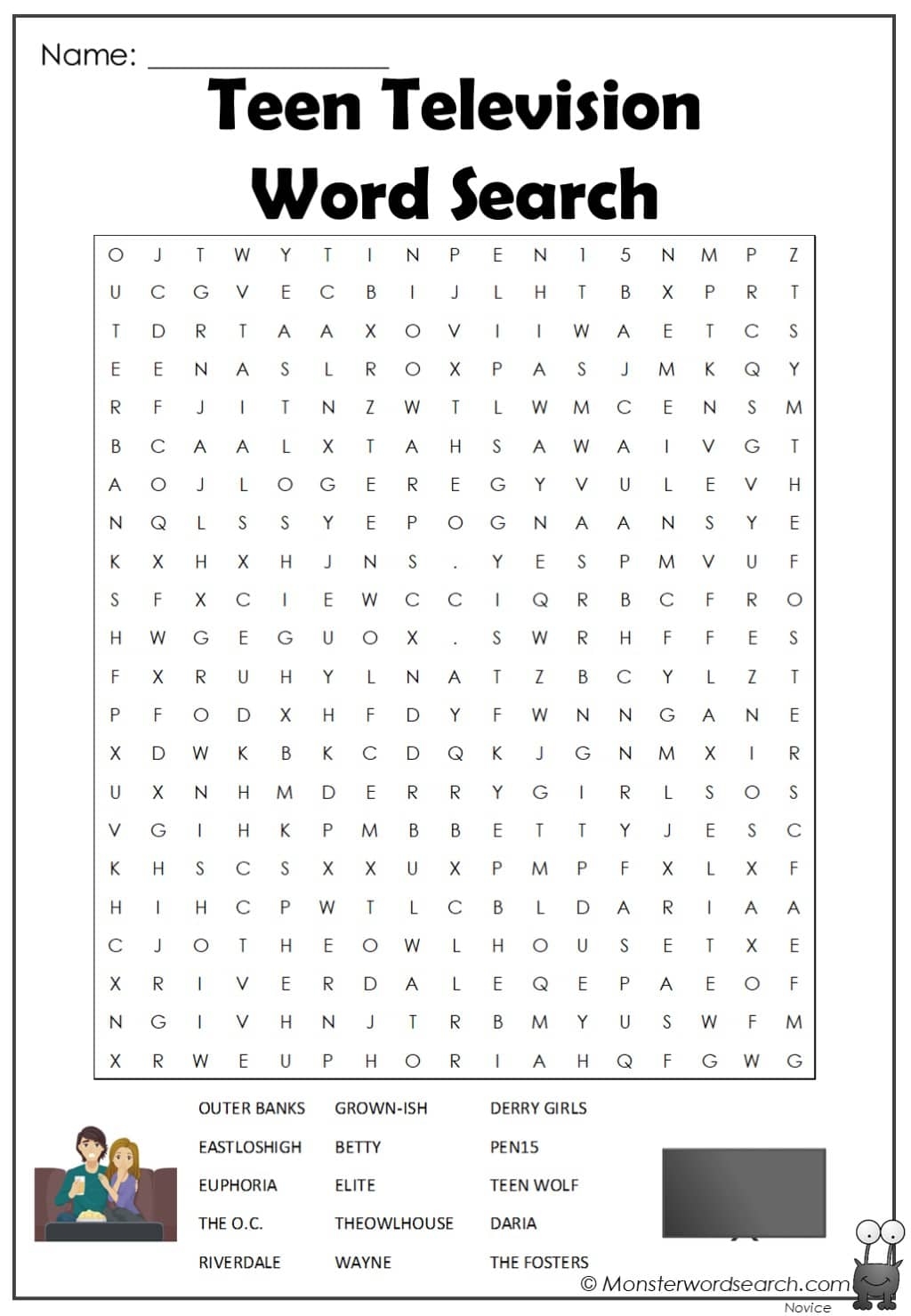 Word Searches Free Printable For Teens