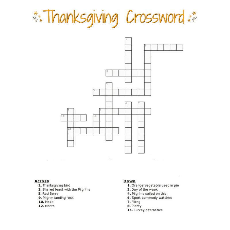 Thanksgiving Word Search Puzzle Free Printable