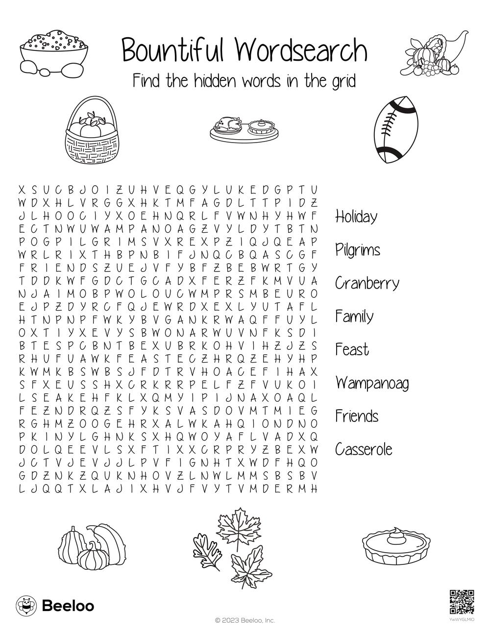 Thanksgiving themed Word Searches Beeloo Printable Crafts And Activities For Kids
