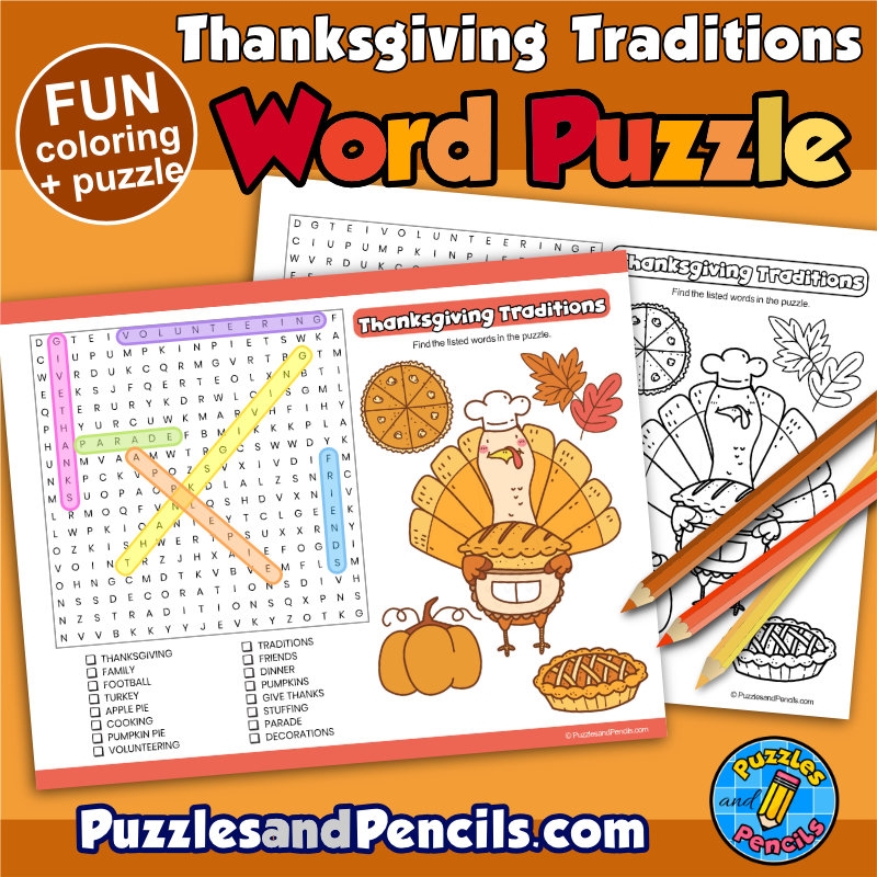 Grade 8 Thanksgiving Word Search Printable