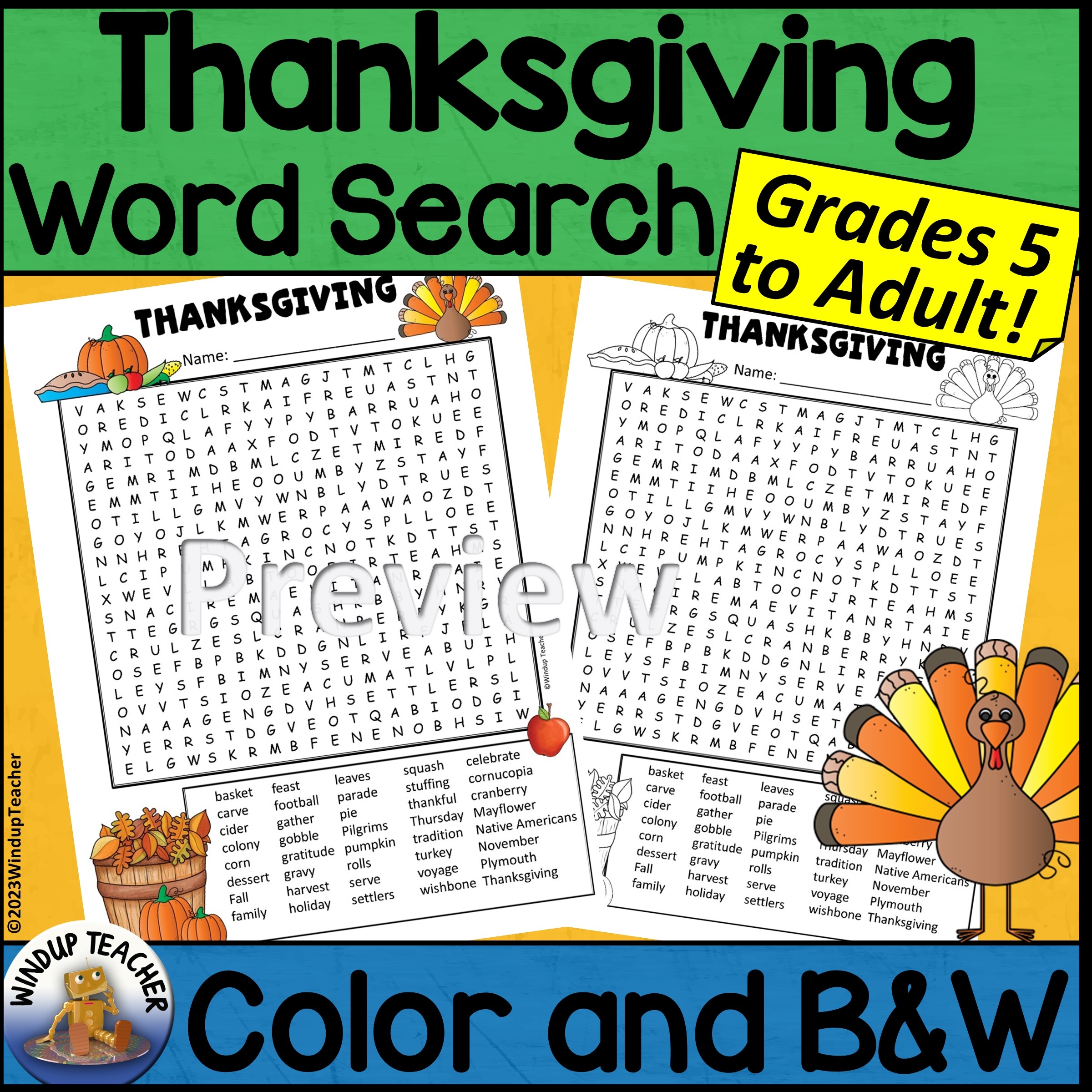 Thanksgiving Word Search Activity Hard For Grades 5 To Adult Made By Teachers