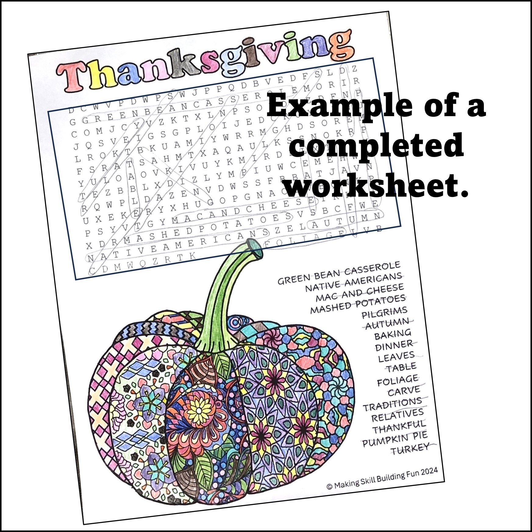 Thanksgiving Word Search Printable 4th Grade