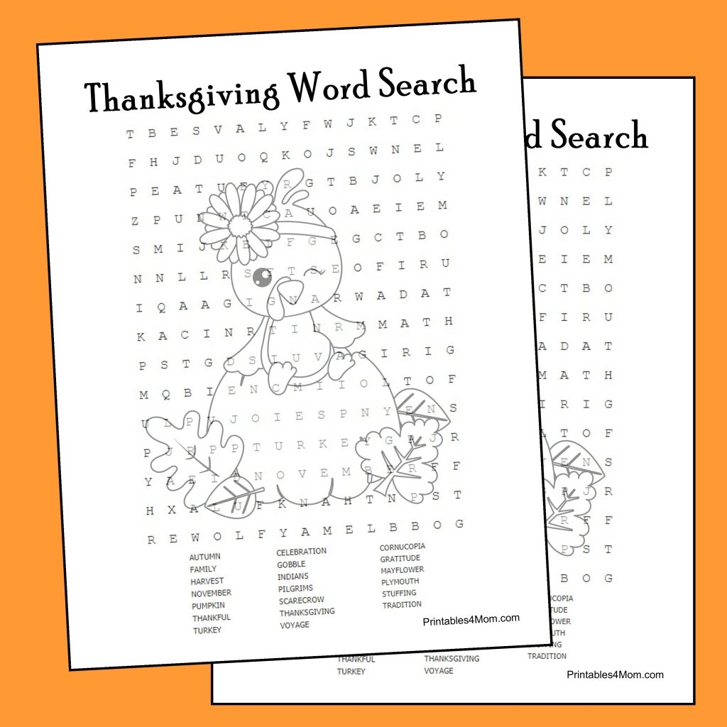 Thanksgiving Word Search Printable Printables 4 Mom