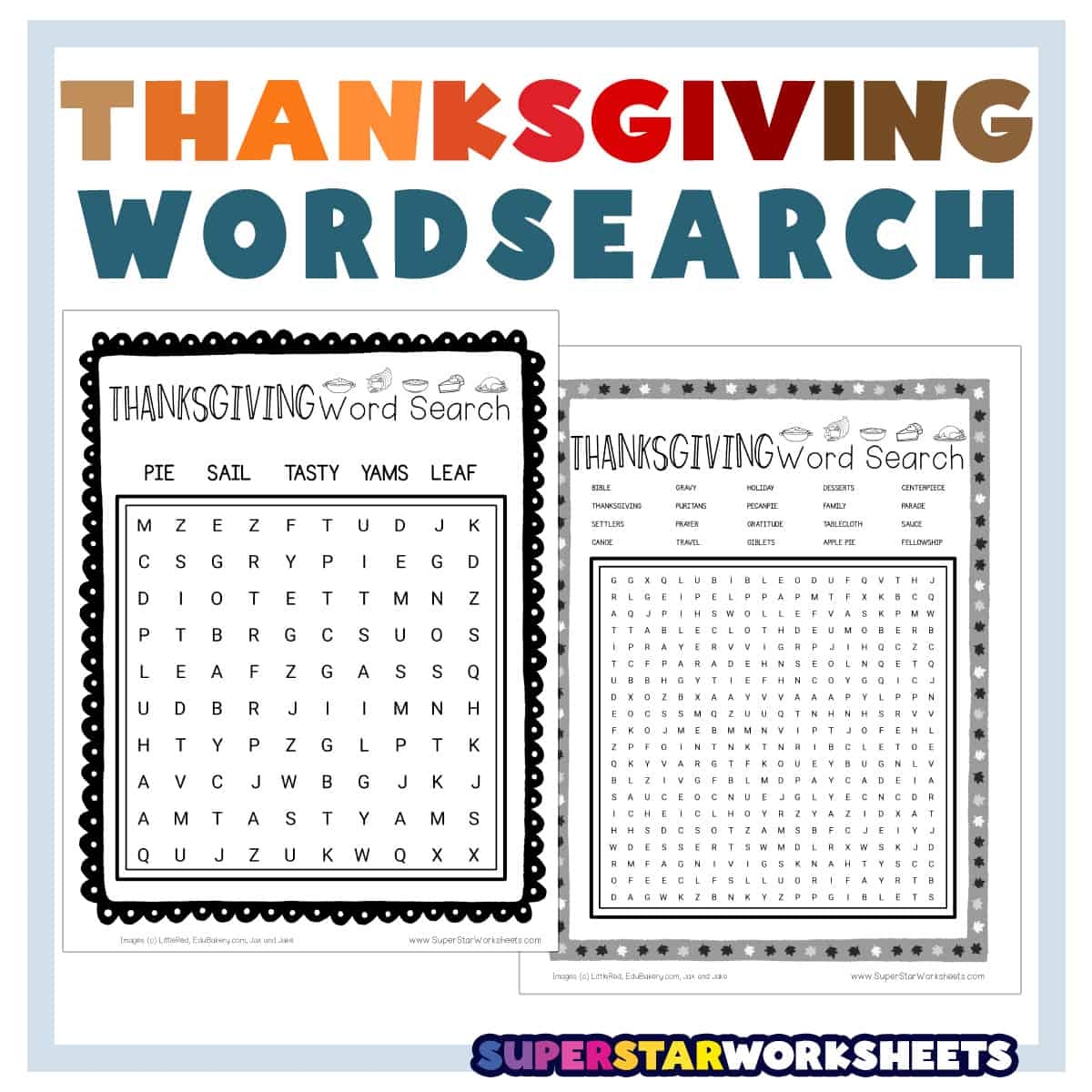 Religious Thanksgiving Word Search Printable