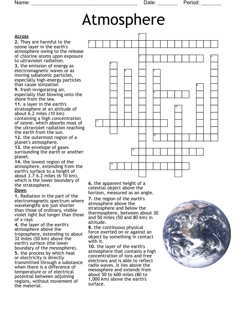 The Atmosphere Word Search WordMint