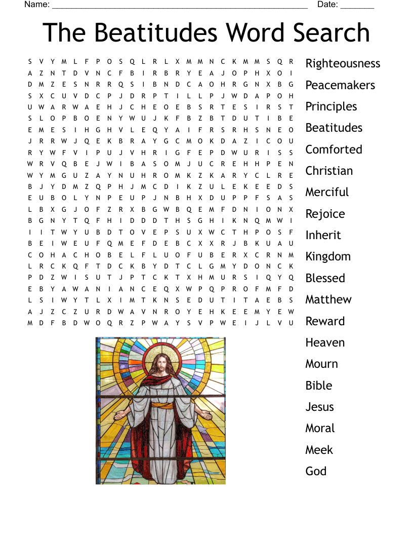 The Beatitudes Word Search WordMint