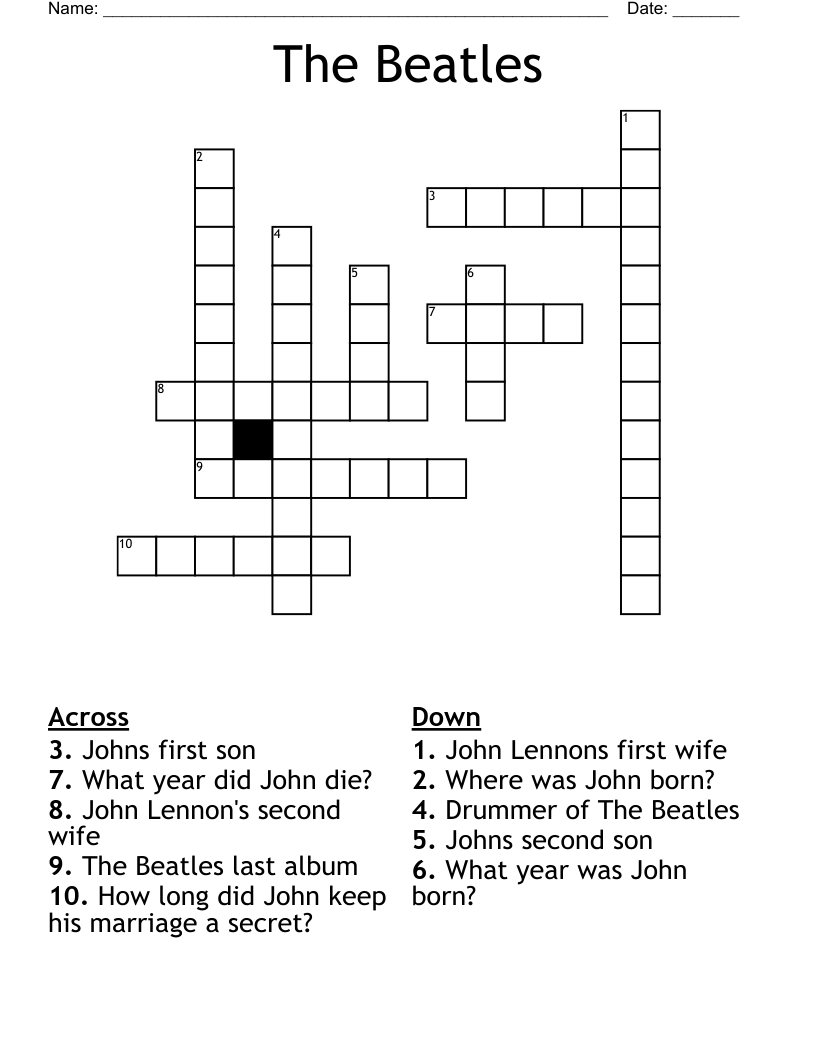 The Beatles Word Search WordMint
