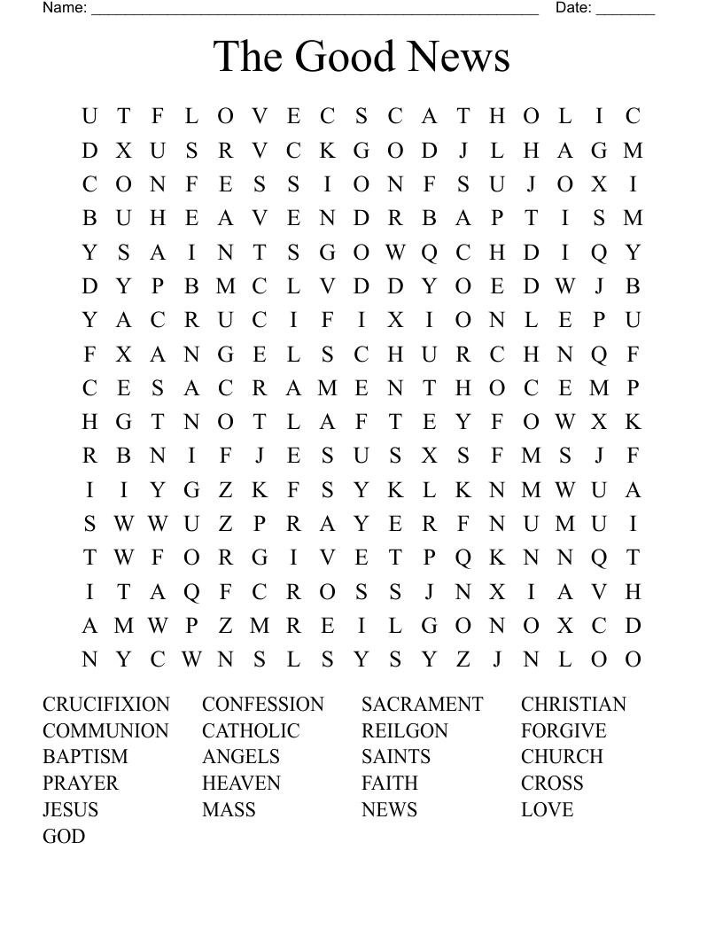 The Good News Word Search WordMint The Good News Word Search WordMint