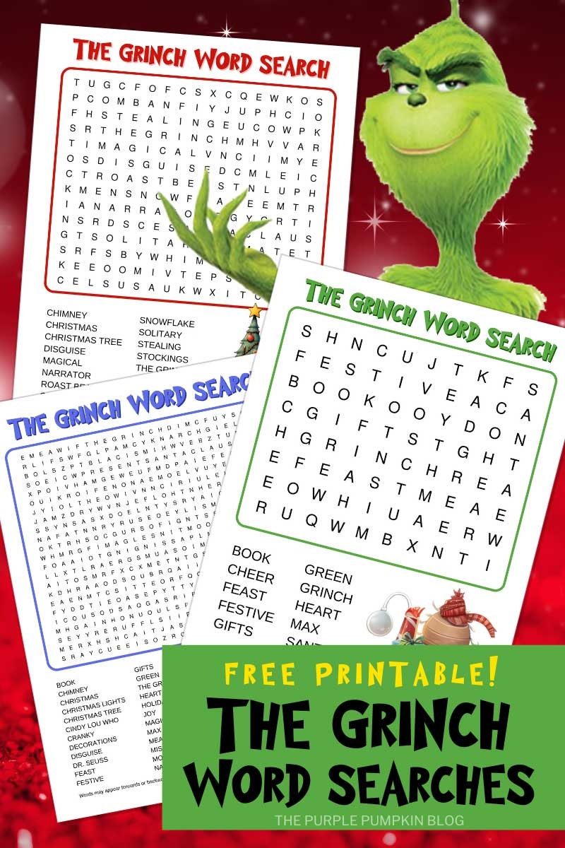 Grinch Word Search Free Printable