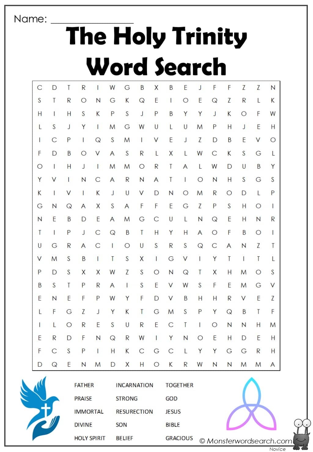 The Holy Trinity Word Search Monster Word Search