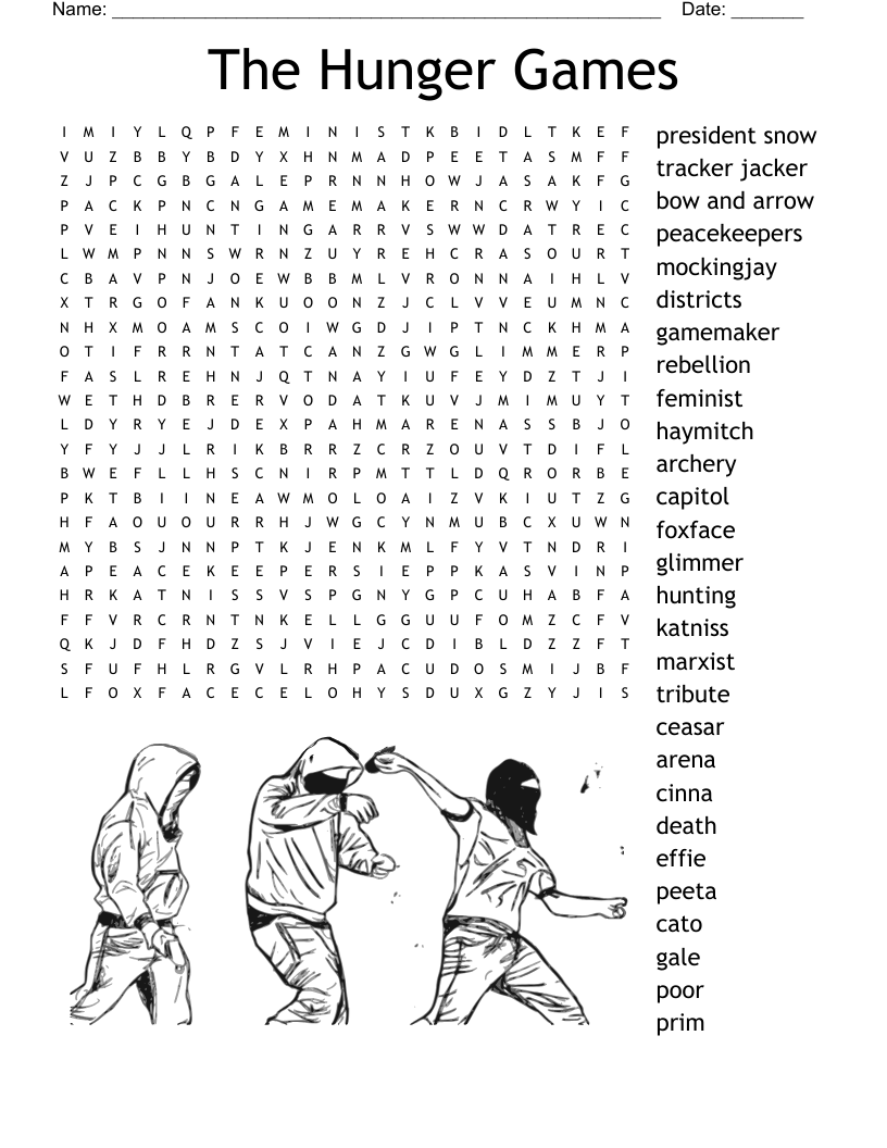 The Hunger Games Mocking Jay Word Search WordMint