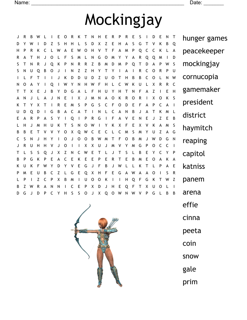 THE HUNGER GAMES MOCKINGJAY Word Search WordMint