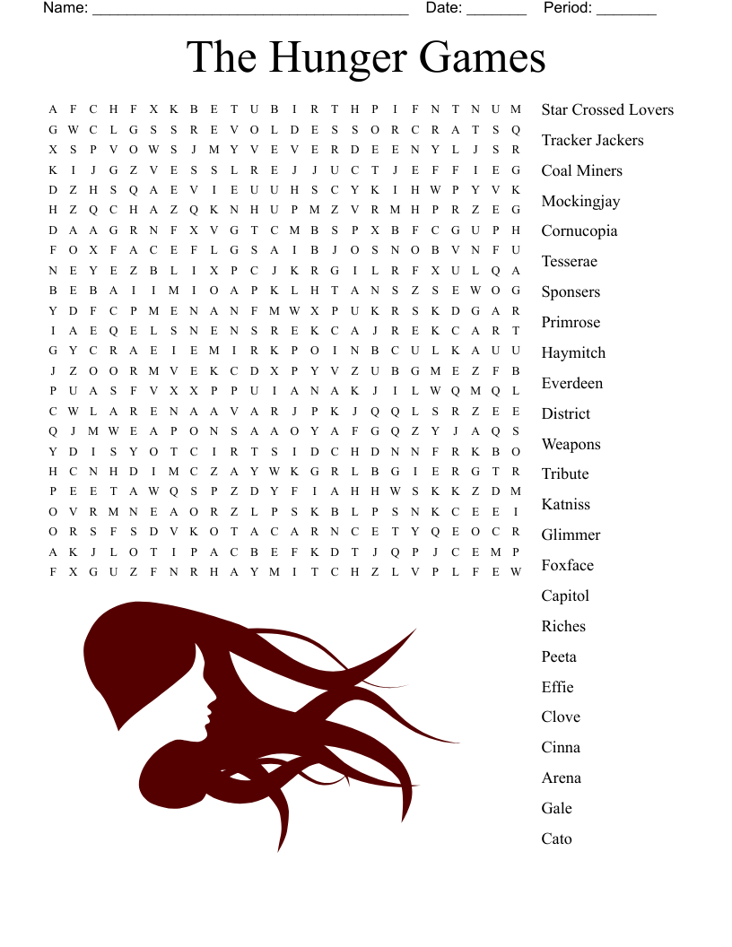 The Hunger Games Word Search WordMint
