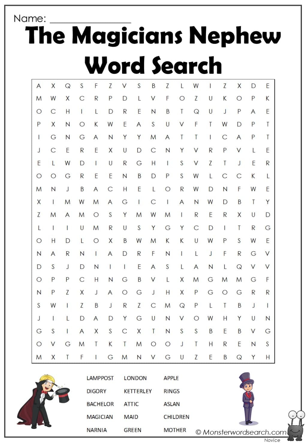 The Magicians Nephew Word Search Monster Word Search