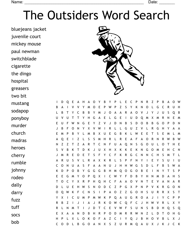 The Outsiders Word Search WordMint