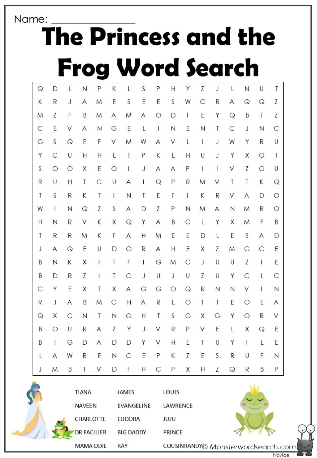 Large Print Disney Word Search Printable