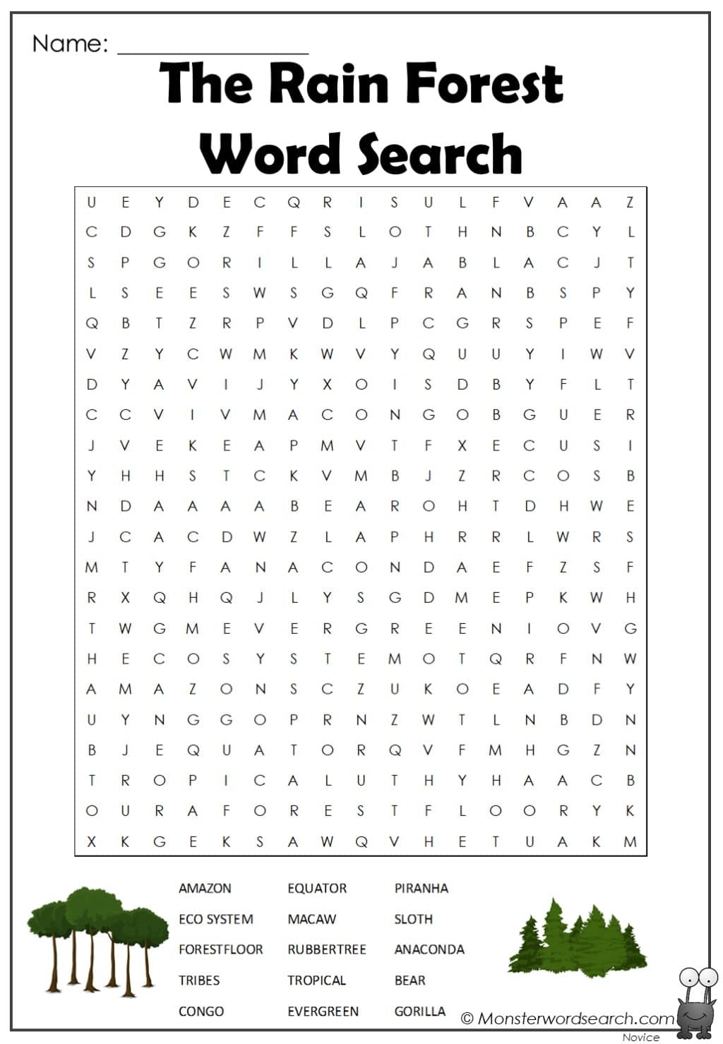 Free Printable Rainy Day Word Search