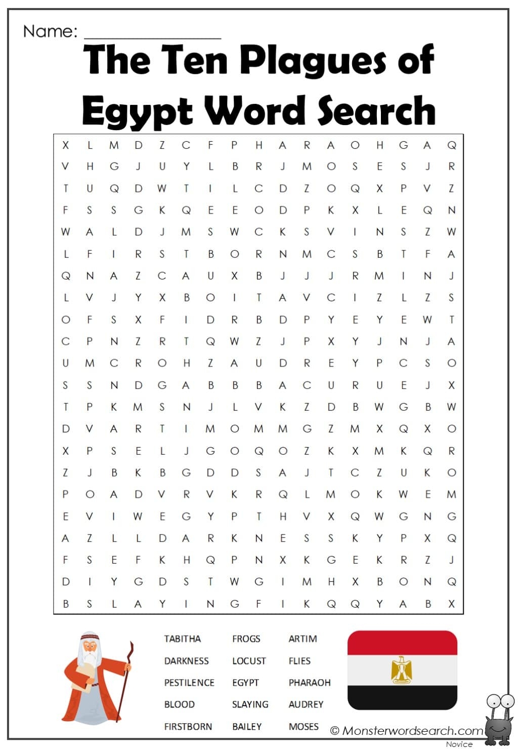 Moses Word Search Printable