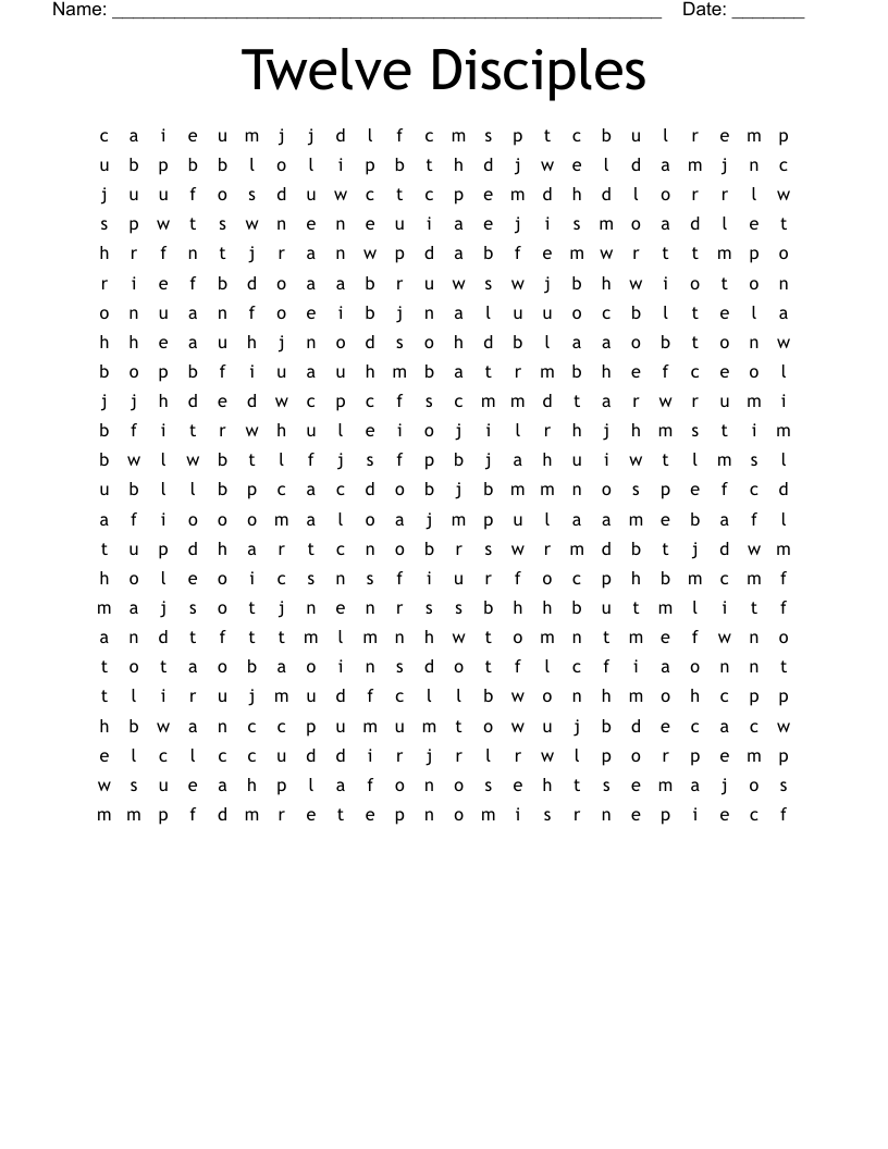 Diciples Word Search Printable